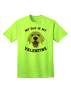 My Dog is my Valentine Gold Yellow Adult T-Shirt-Mens T-Shirt-TooLoud-Neon-Green-Small-Davson Sales