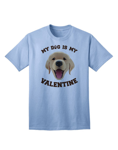 My Dog is my Valentine Gold Yellow Adult T-Shirt-Mens T-Shirt-TooLoud-Light-Blue-Small-Davson Sales
