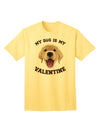 My Dog is my Valentine Gold Yellow Adult T-Shirt-Mens T-Shirt-TooLoud-Yellow-Small-Davson Sales