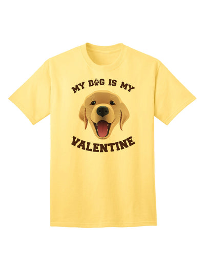 My Dog is my Valentine Gold Yellow Adult T-Shirt-Mens T-Shirt-TooLoud-Yellow-Small-Davson Sales