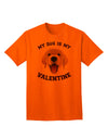 My Dog is my Valentine Gold Yellow Adult T-Shirt-Mens T-Shirt-TooLoud-Orange-Small-Davson Sales