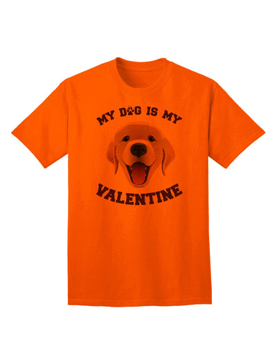 My Dog is my Valentine Gold Yellow Adult T-Shirt-Mens T-Shirt-TooLoud-Orange-Small-Davson Sales