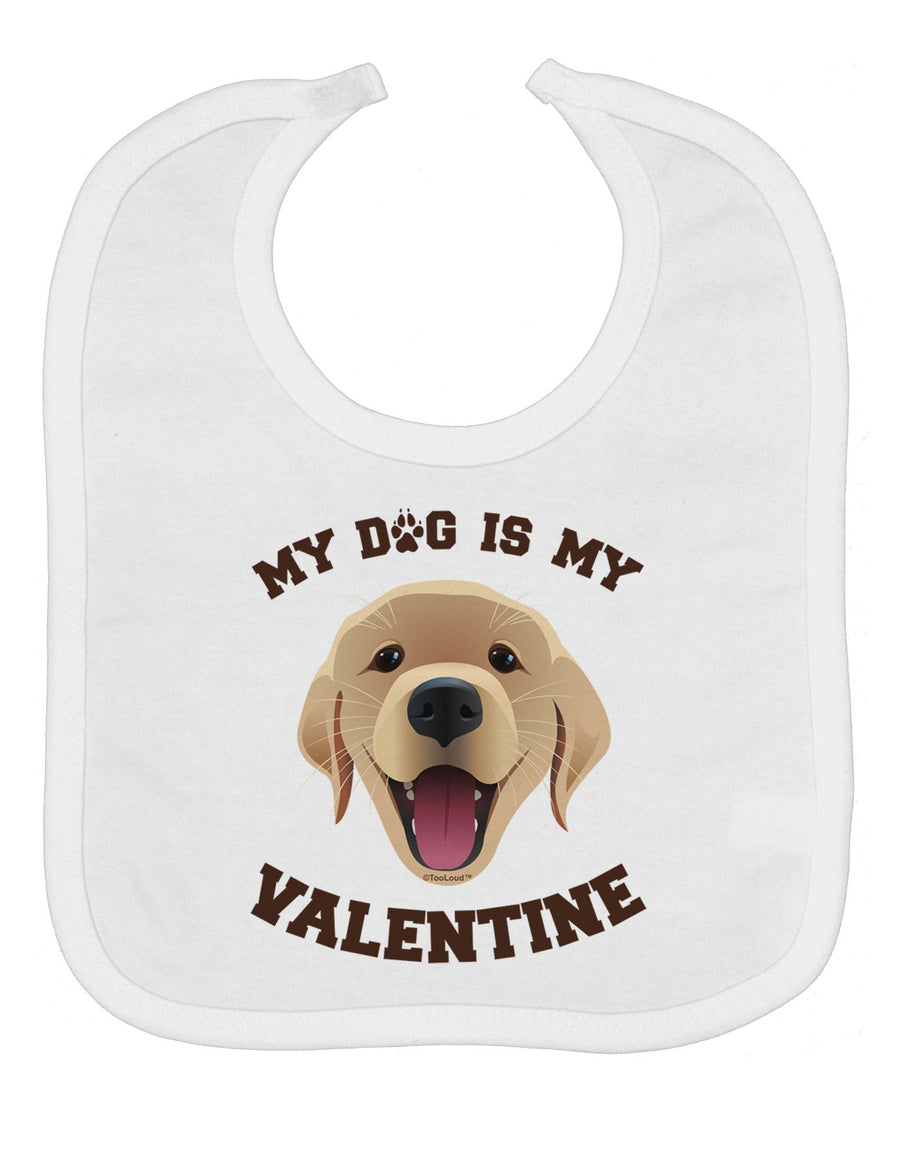 My Dog is my Valentine Gold Yellow Baby Bib