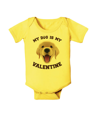 My Dog is my Valentine Gold Yellow Baby Romper Bodysuit-Baby Romper-TooLoud-Yellow-06-Months-Davson Sales