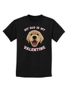 My Dog is my Valentine Gold Yellow Childrens Dark T-Shirt-Childrens T-Shirt-TooLoud-Black-X-Small-Davson Sales