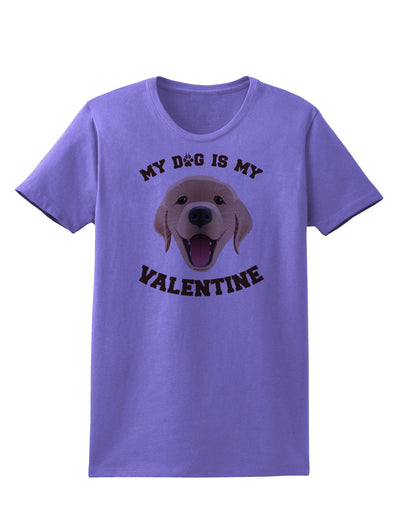 My Dog is my Valentine Gold Yellow Womens T-Shirt-Womens T-Shirt-TooLoud-Violet-X-Small-Davson Sales