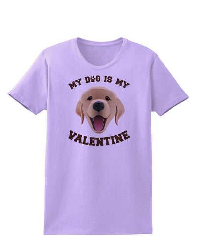 My Dog is my Valentine Gold Yellow Womens T-Shirt-Womens T-Shirt-TooLoud-Lavender-X-Small-Davson Sales