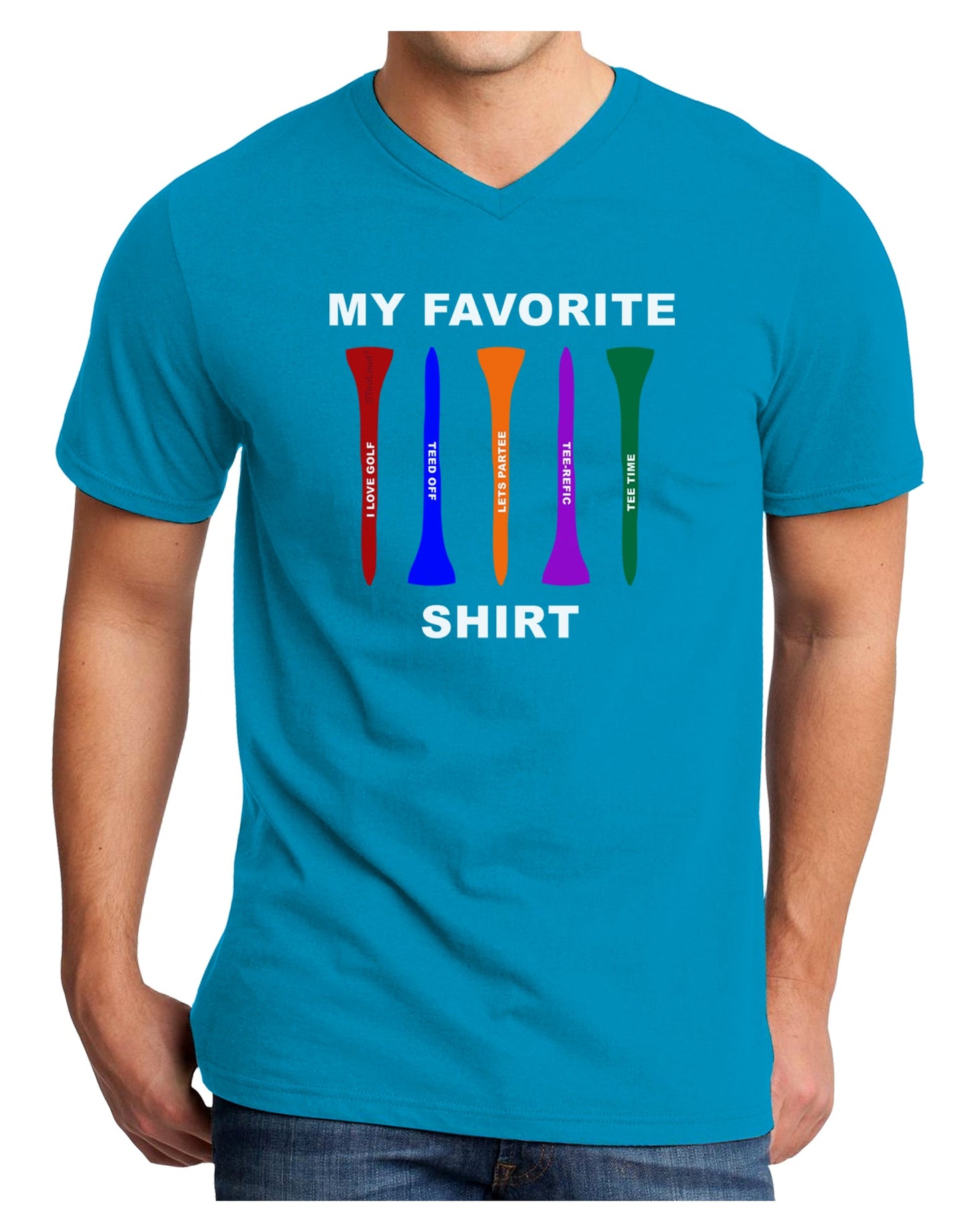 My Favorite Tee Shirt Adult Dark V-Neck T-Shirt by TooLoud-TooLoud-Turquoise-Small-Davson Sales