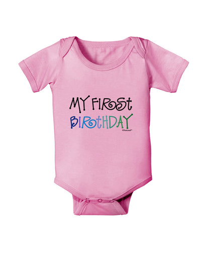 My First Birthday - Boy Baby Romper Bodysuit by TooLoud-Baby Romper-TooLoud-Light-Pink-06-Months-Davson Sales