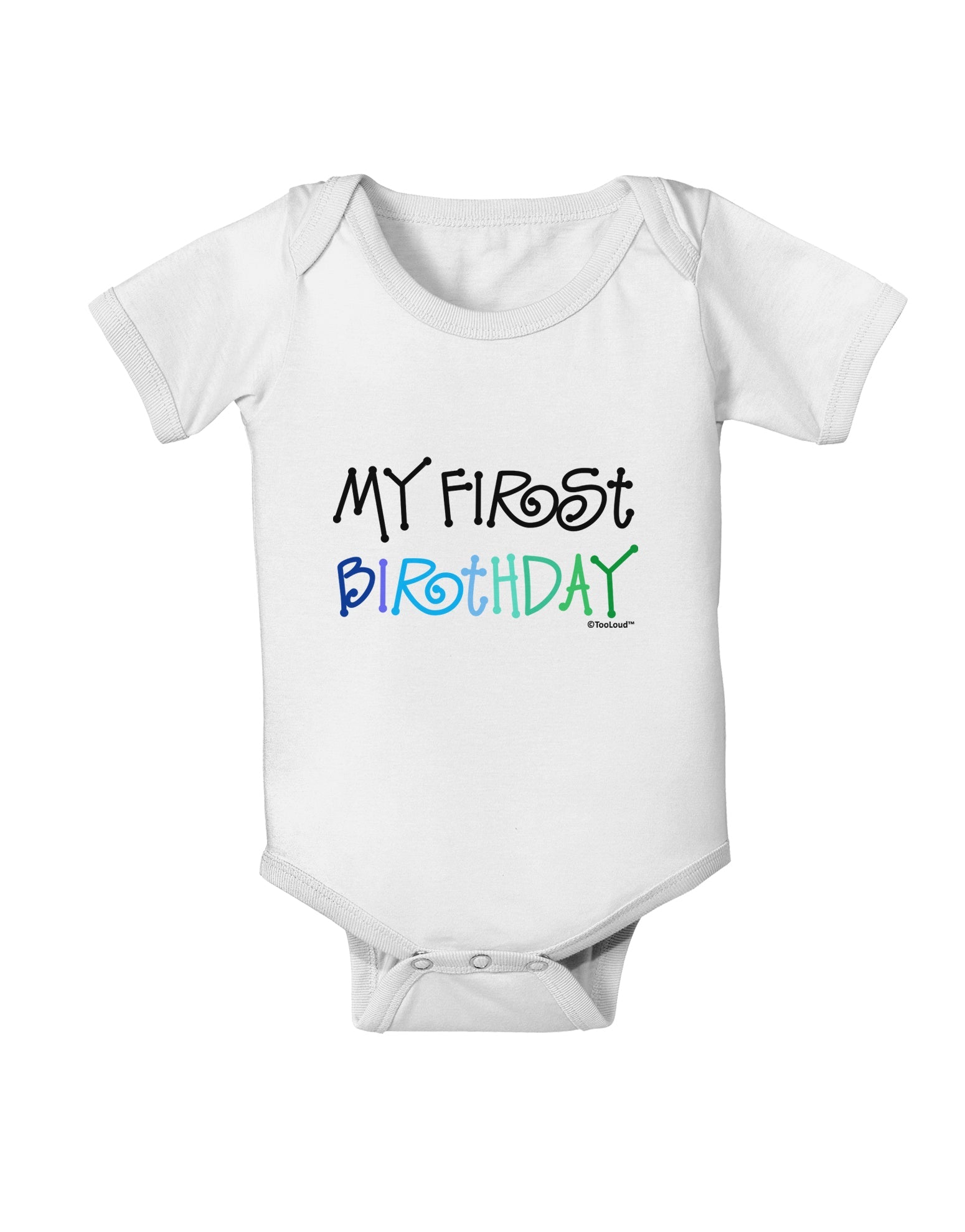 My First Birthday - Boy Baby Romper Bodysuit by TooLoud-Baby Romper-TooLoud-White-06-Months-Davson Sales
