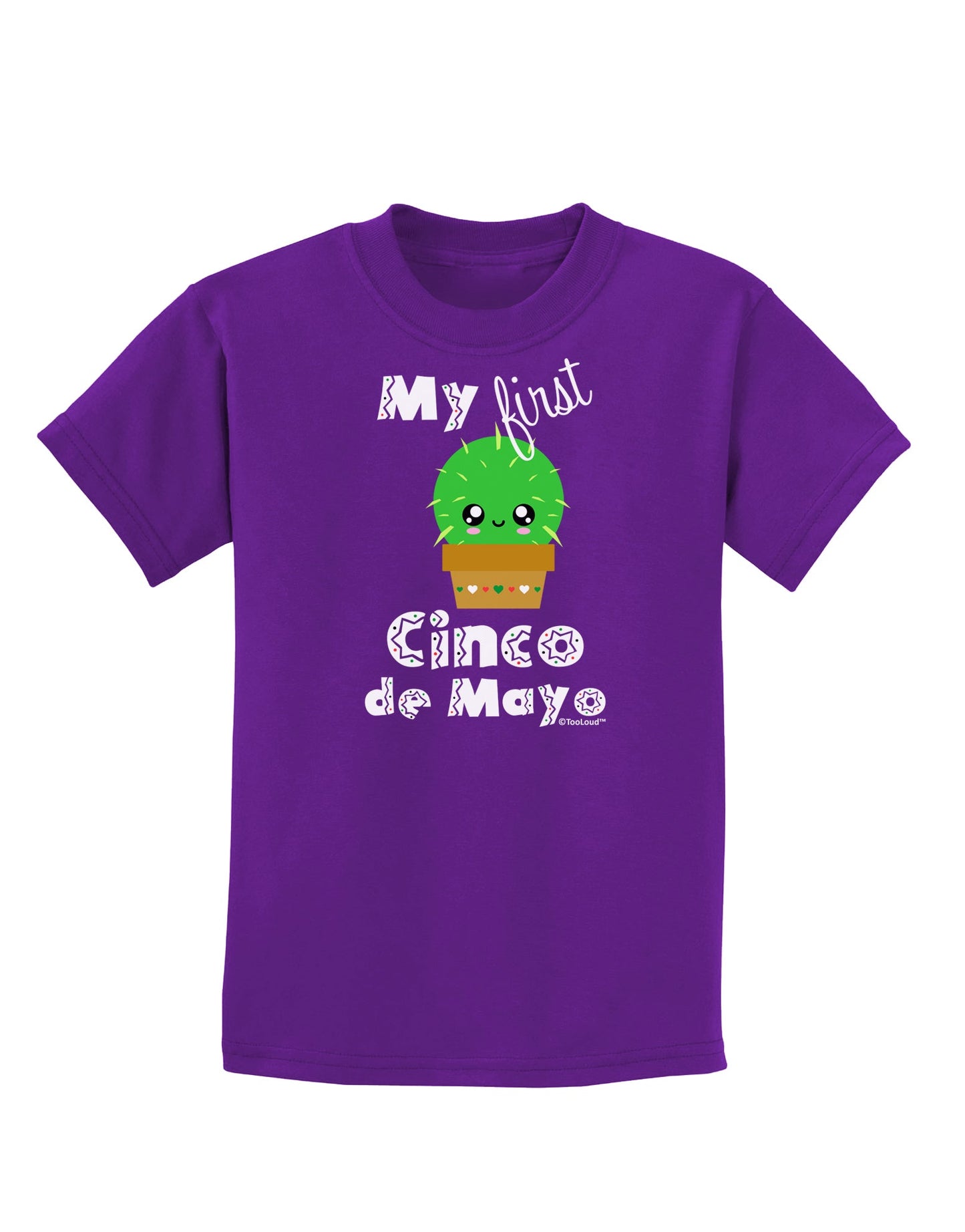 My First Cinco de Mayo - Cute Cactus Design Childrens Dark T-Shirt by TooLoud-Childrens T-Shirt-TooLoud-Purple-X-Small-Davson Sales