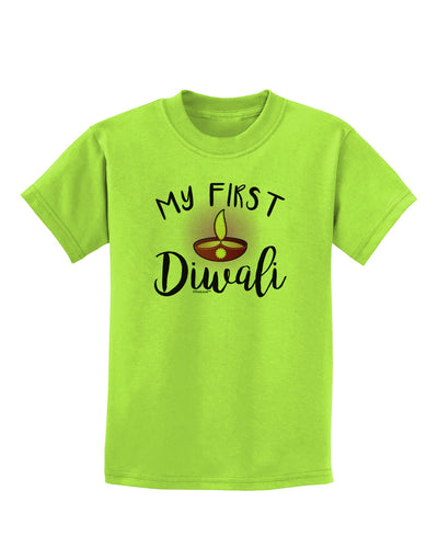 My First Diwali Childrens T-Shirt by TooLoud-Childrens T-Shirt-TooLoud-Lime-Green-X-Small-Davson Sales