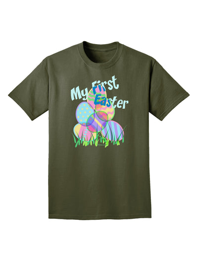 My First Easter Gel Look Print Adult Dark T-Shirt-Mens T-Shirt-TooLoud-Military-Green-Small-Davson Sales