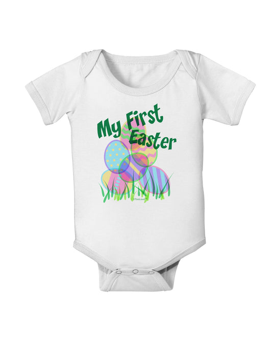 My First Easter Gel Look Print Baby Romper Bodysuit-Baby Romper-TooLoud-White-06-Months-Davson Sales