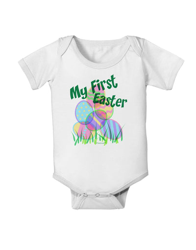 My First Easter Gel Look Print Baby Romper Bodysuit-Baby Romper-TooLoud-White-06-Months-Davson Sales