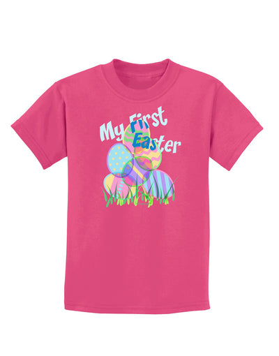 My First Easter Gel Look Print Childrens Dark T-Shirt-Childrens T-Shirt-TooLoud-Sangria-X-Small-Davson Sales