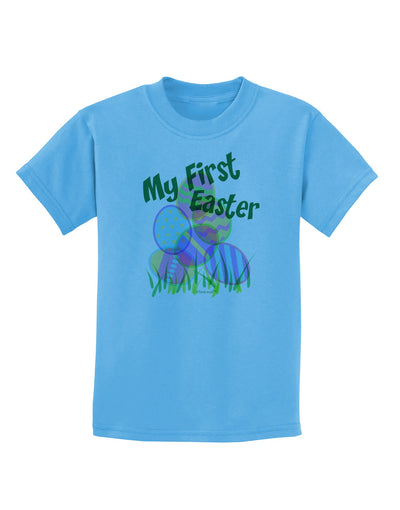 My First Easter Gel Look Print Childrens T-Shirt-Childrens T-Shirt-TooLoud-Aquatic-Blue-X-Small-Davson Sales