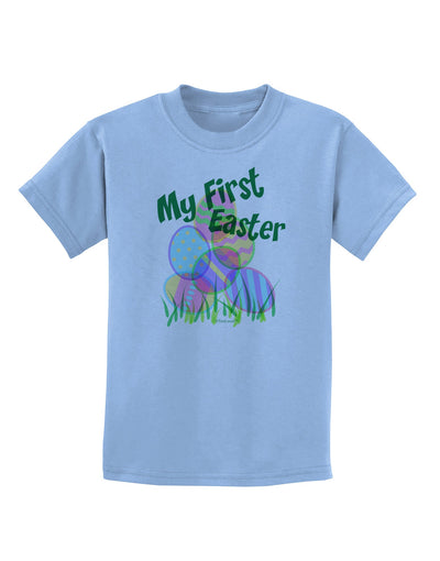 My First Easter Gel Look Print Childrens T-Shirt-Childrens T-Shirt-TooLoud-Light-Blue-X-Small-Davson Sales