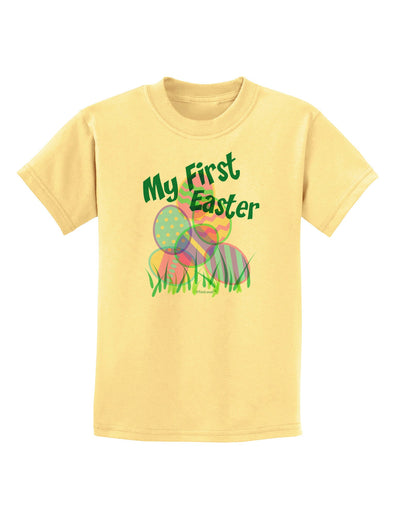 My First Easter Gel Look Print Childrens T-Shirt-Childrens T-Shirt-TooLoud-Daffodil-Yellow-X-Small-Davson Sales