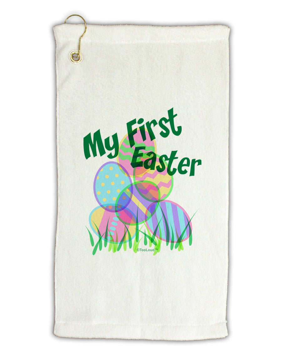 My First Easter Gel Look Print Micro Terry Gromet Golf Towel 16 x 25 inch-Golf Towel-TooLoud-White-Davson Sales