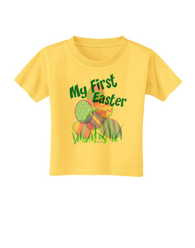 My First Easter Gel Look Print Toddler T-Shirt-Toddler T-Shirt-TooLoud-Yellow-2T-Davson Sales