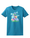 My First Easter Gel Look Print Womens Dark T-Shirt-TooLoud-Turquoise-X-Small-Davson Sales