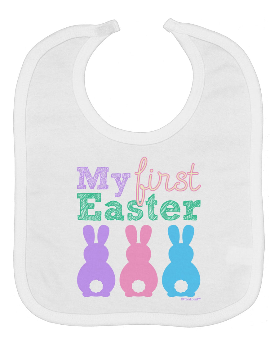 My First Easter - Three Bunnies Baby Bib by TooLoud