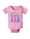 My First Easter - Three Bunnies Baby Romper Bodysuit by TooLoud-Baby Romper-TooLoud-Light-Pink-06-Months-Davson Sales