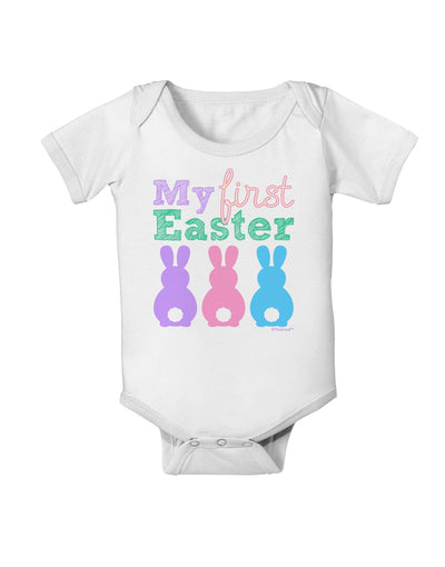 My First Easter - Three Bunnies Baby Romper Bodysuit by TooLoud-Baby Romper-TooLoud-White-06-Months-Davson Sales