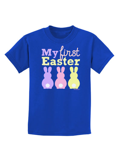 My First Easter - Three Bunnies Childrens Dark T-Shirt by TooLoud-Childrens T-Shirt-TooLoud-Royal-Blue-X-Small-Davson Sales