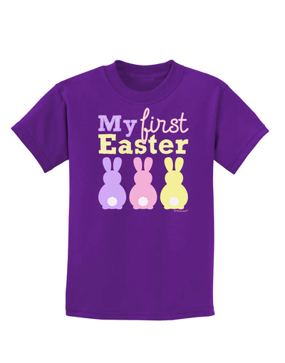 My First Easter - Three Bunnies Childrens Dark T-Shirt by TooLoud-Childrens T-Shirt-TooLoud-Purple-X-Small-Davson Sales