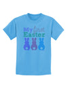 My First Easter - Three Bunnies Childrens T-Shirt by TooLoud-Childrens T-Shirt-TooLoud-Aquatic-Blue-X-Small-Davson Sales