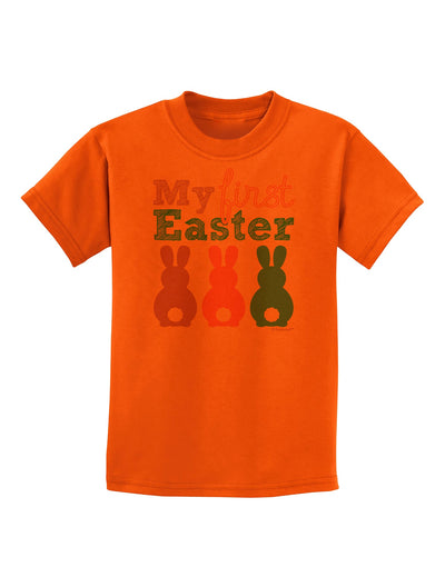 My First Easter - Three Bunnies Childrens T-Shirt by TooLoud-Childrens T-Shirt-TooLoud-Orange-X-Small-Davson Sales