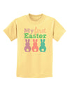 My First Easter - Three Bunnies Childrens T-Shirt by TooLoud-Childrens T-Shirt-TooLoud-Daffodil-Yellow-X-Small-Davson Sales