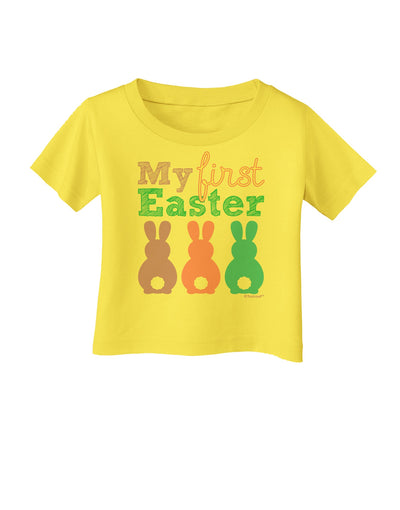 My First Easter - Three Bunnies Infant T-Shirt by TooLoud-Infant T-Shirt-TooLoud-Yellow-06-Months-Davson Sales