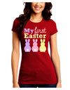 My First Easter - Three Bunnies Juniors Crew Dark T-Shirt by TooLoud-T-Shirts Juniors Tops-TooLoud-Red-Juniors Fitted Small-Davson Sales