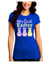 My First Easter - Three Bunnies Juniors Crew Dark T-Shirt by TooLoud-T-Shirts Juniors Tops-TooLoud-Royal-Blue-Juniors Fitted Small-Davson Sales