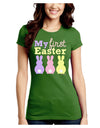 My First Easter - Three Bunnies Juniors Crew Dark T-Shirt by TooLoud-T-Shirts Juniors Tops-TooLoud-Kiwi-Green-Juniors Fitted X-Small-Davson Sales