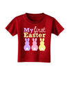 My First Easter - Three Bunnies Toddler T-Shirt Dark by TooLoud-Toddler T-Shirt-TooLoud-Red-2T-Davson Sales