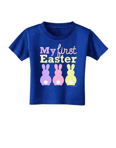 My First Easter - Three Bunnies Toddler T-Shirt Dark by TooLoud-Toddler T-Shirt-TooLoud-Royal-Blue-2T-Davson Sales