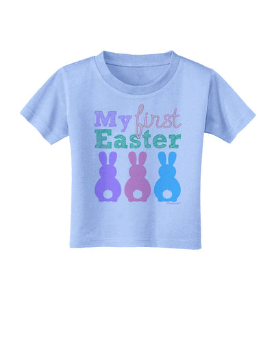 My First Easter - Three Bunnies Toddler T-Shirt by TooLoud-Toddler T-Shirt-TooLoud-Aquatic-Blue-2T-Davson Sales