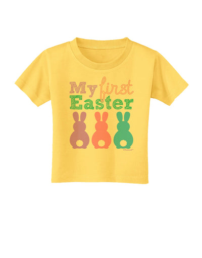 My First Easter - Three Bunnies Toddler T-Shirt by TooLoud-Toddler T-Shirt-TooLoud-Yellow-2T-Davson Sales