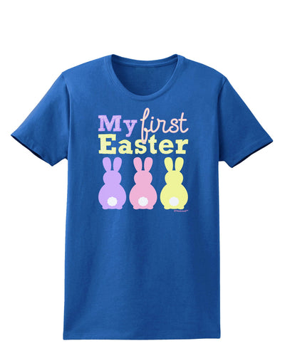 My First Easter - Three Bunnies Womens Dark T-Shirt by TooLoud-Womens T-Shirt-TooLoud-Royal-Blue-X-Small-Davson Sales