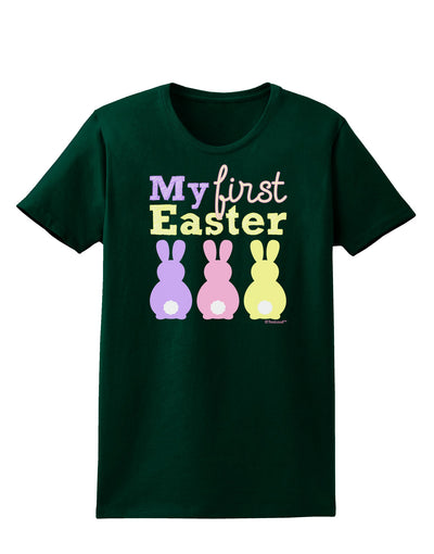 My First Easter - Three Bunnies Womens Dark T-Shirt by TooLoud-Womens T-Shirt-TooLoud-Forest-Green-Small-Davson Sales