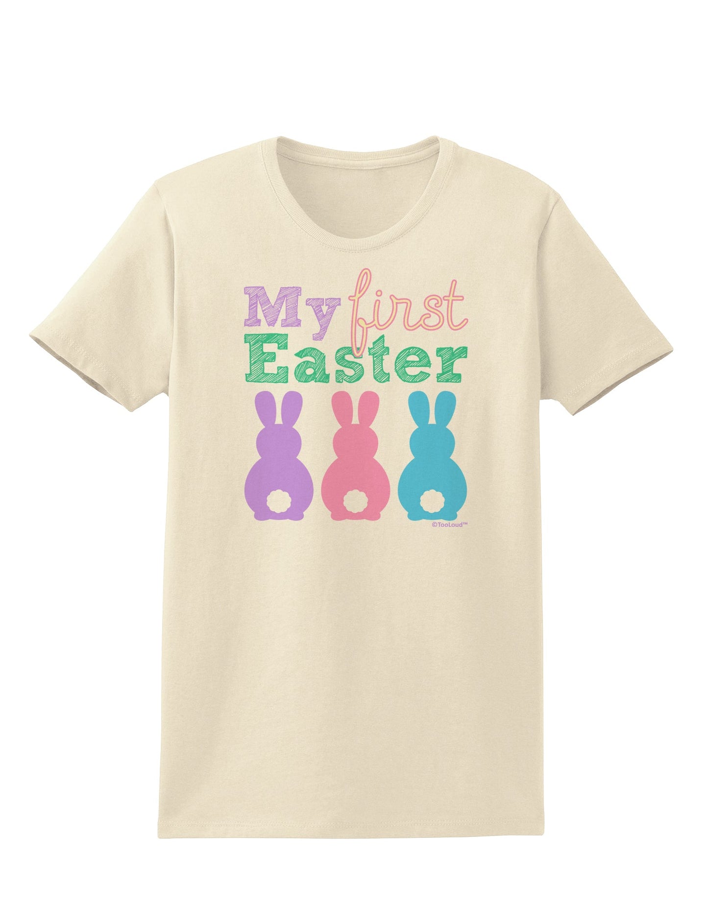 My First Easter - Three Bunnies Womens T-Shirt by TooLoud-Womens T-Shirt-TooLoud-Natural-X-Small-Davson Sales