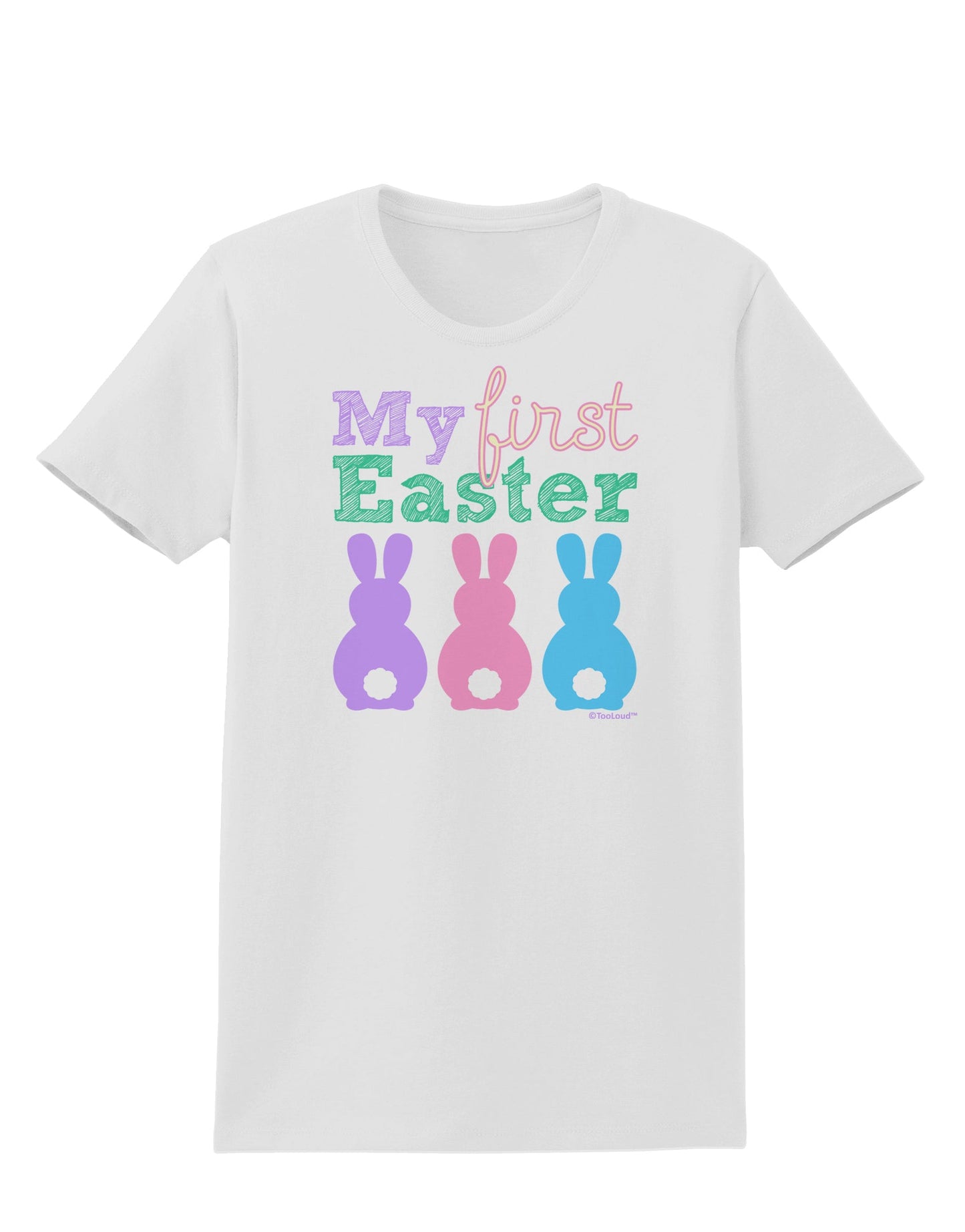My First Easter - Three Bunnies Womens T-Shirt by TooLoud-Womens T-Shirt-TooLoud-White-X-Small-Davson Sales