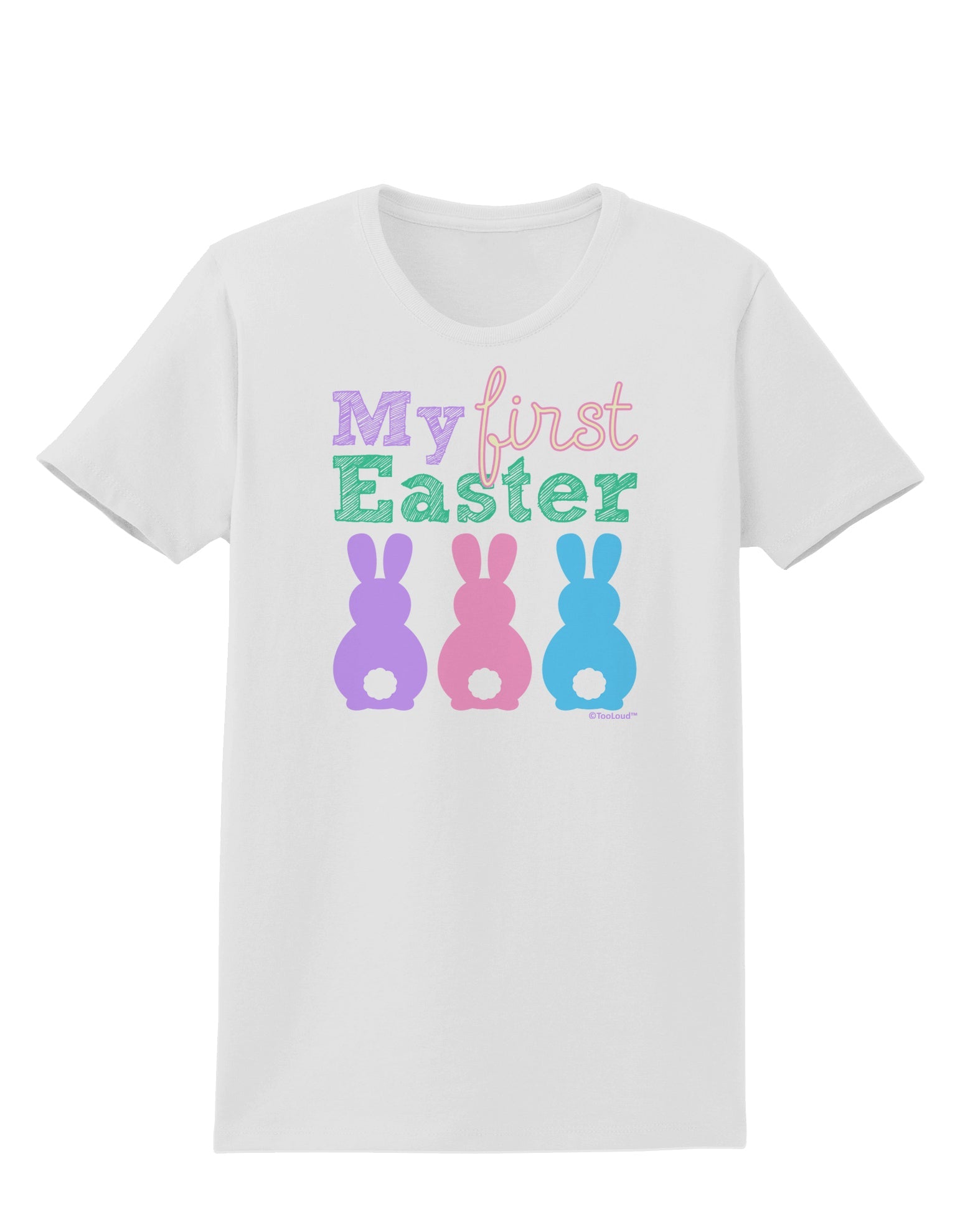 My First Easter - Three Bunnies Womens T-Shirt by TooLoud-Womens T-Shirt-TooLoud-White-X-Small-Davson Sales
