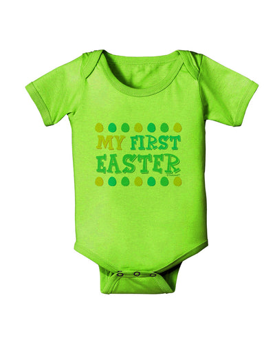 My First Easter - Yellow Blue Green Eggs Baby Romper Bodysuit by TooLoud-Baby Romper-TooLoud-Lime-Green-06-Months-Davson Sales
