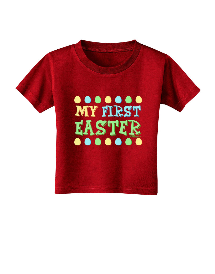 My First Easter - Yellow Blue Green Eggs Toddler T-Shirt Dark by TooLoud-Toddler T-Shirt-TooLoud-Black-2T-Davson Sales