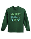 My First Mother's Day - Baby Feet - Blue Adult Long Sleeve Dark T-Shirt by TooLoud-TooLoud-Dark-Green-Small-Davson Sales